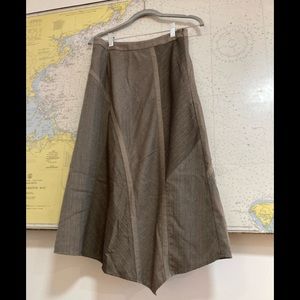 J. Jill Brown and Tan A-Line Panel Skirt